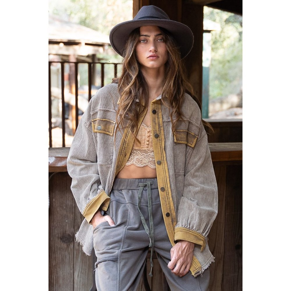 Powder Taupe Vintage Corduroy Jacket